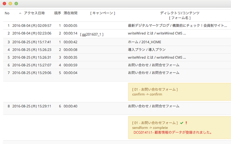 アクセスログとの連携